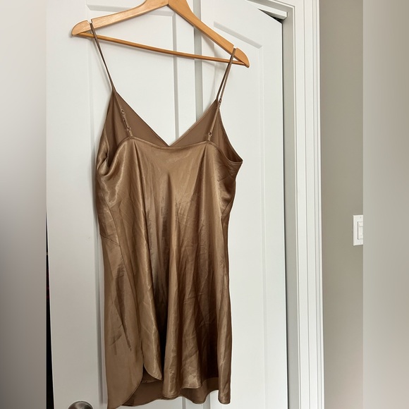 Gold Silk Mini Dress - Picture 2 of 3